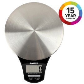 Salter 1035 SSBKDR Digital Kitchen Scale – Electronic Baking Scale with Stainless Steel Platform, Accurate Food Weighing Scales, 5KG Maximum Capacity, Measure Liquids, Add & Weigh/Tare Function, Black