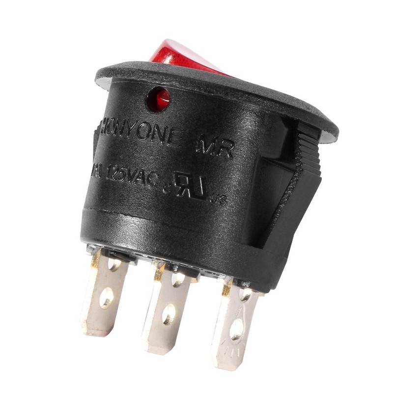 uxcell Red Lamp Backlit On/Off 3 Terminal SPST 2 Position