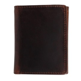 Trafalgar Men's Tennyson Tri-Fold Genuine Leather Wallet with ID Window, Brown, One Size