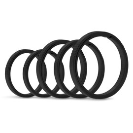 Quick Release Titanium Key Rings, Side Push Design, 2-Pack, Split Ring for Keychain (1L+2M+2S-Black)