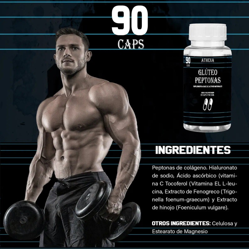 Suplemento Athena Crecimiento Muscular Gluteo 90 Caps Sin Sabor