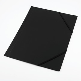D.RECT 9082 Portfolio Folder, PP with Elastic Band, Elastic Folder Made of Plastic, Black, Pack of 6