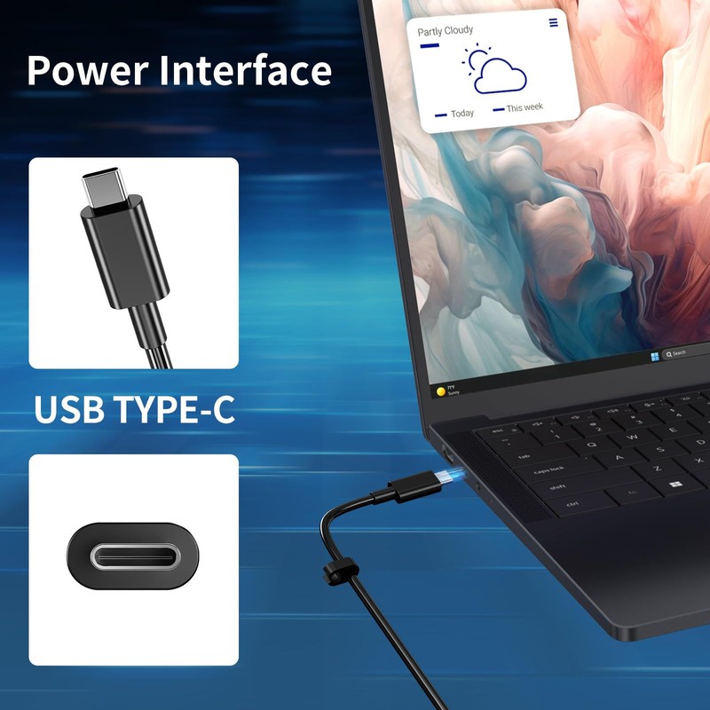 165W GaN USB C Laptop Charger for Dell XPS 17