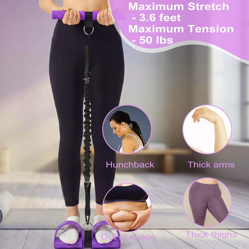 Pedal Resistance Band with Handle Upgraded Multifunction Tube for Exercise