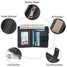 GAEGAEKEAO Women's Purse Women's Small Purse Women's Small Purse with RFID Blocking, Women's Purse with Zip Pocket, Z-pattern-black, rfid wallet