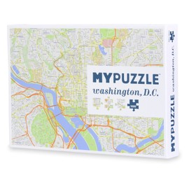 Geotoys - Metropuzzle Washington, D.C. - Rompecabezas de 1000 Piezas para Adultos - Rompecabezas detallado de geografía del Mapa de la Ciudad - Póster de Mapa de la Ciudad de Estados Unidos Incluido