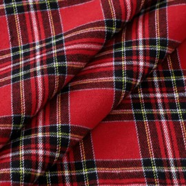 Sungeek Christmas Scottish Tartan Cushion Covers 50 x 50 Set of 2 Linen Decorative Check Plaid Square Pillow Covers with Stitched Edge for Sofa Couch Bed Living Room 20x20 Inch (Red)