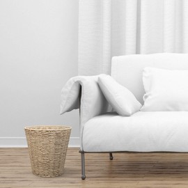 woodluv Round Waste Paper Basket Bin - Rubbish Bin for Bedroom, Bathroom, Offices or Home