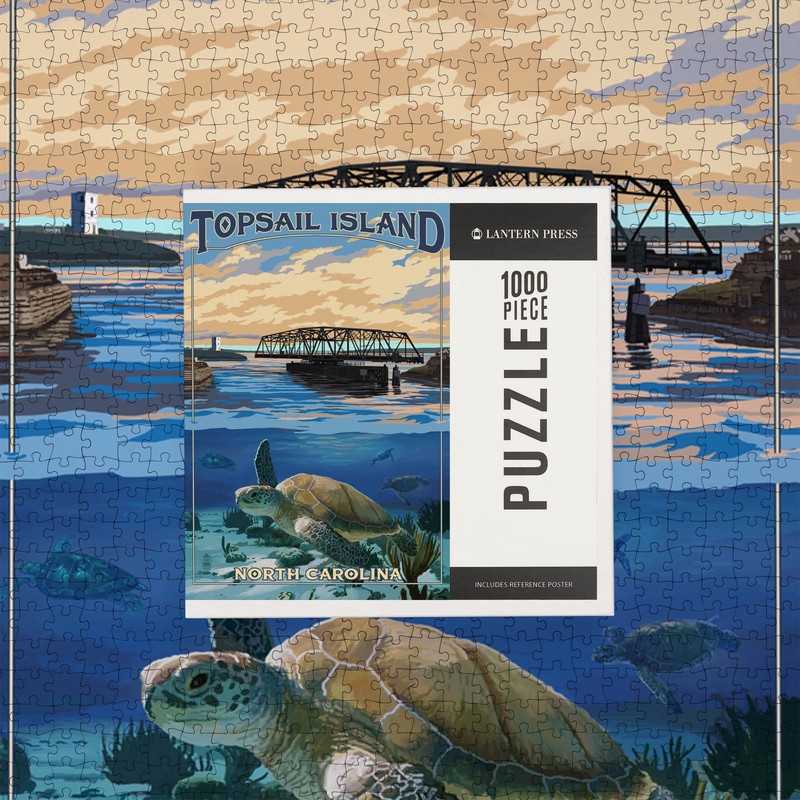 Lantern Press 1000 Piece Jigsaw Puzzle, Topsail Island, North Carolina,