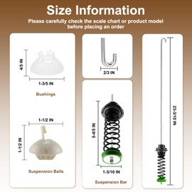 W11130362 MVWX655DW1 SWTW5000DW2 WTW5000DW3 WTW5000DW1 Washer Suspension Rod Kit fit for Whirlpool Maytag Kenmore Crosley Washer MVWC565FW2 MVWC565FW1 Replaces W10594080 W10735786 W10748956 by Cenipar