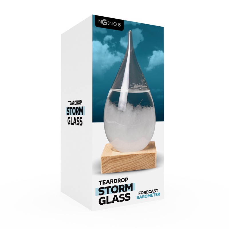 InGenious Teardrop Storm Glass on Stand Ornamental Weather Forecast Barometer