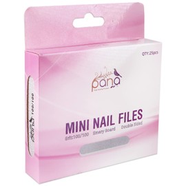 25pcs - PANA Mini Double-Sided Emery Nail File for Manicure, Pedicure, Natural, and Acrylic Nails - Zebra (Grit 100/100)