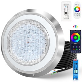 10 Inch Led Pool Lights for Inground Pool, 16 Million RGB Multicolor 12V DC Inground Pool Light, App & Remote Controller, 50 feet Cord,304 Stainless Steel,IP68, Perfect for Pool Parties, Pesorts
