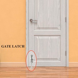 Slide Bolt Gate Latch Thickened 304 Stainless Steel Latches Heavy Duty Safety Barrel Bolt Door Lock with Padlock Hole and Dust Canister for Wooden Fence, Yard Door, Barn Door, Shed Door (Silver, 6in)