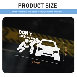 Arwrilt 2 PCS Don't Touch My Car Warning Sign Car Stickers, Self-Adhesive Reflective Do Not Touch Warning Funny Vinyl Car Decal (Style#3)