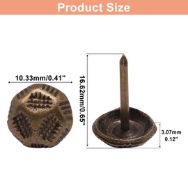 SWZHAI Upholstery Tacks for Furniture 7/16 Inch, Furniture Tacks for Upholstery Vintage Decorative Nails Metal Upholstery Nails for Wood Bronze Thumb Tacks for Furniture Sofa 11x17mm, 120Pcs