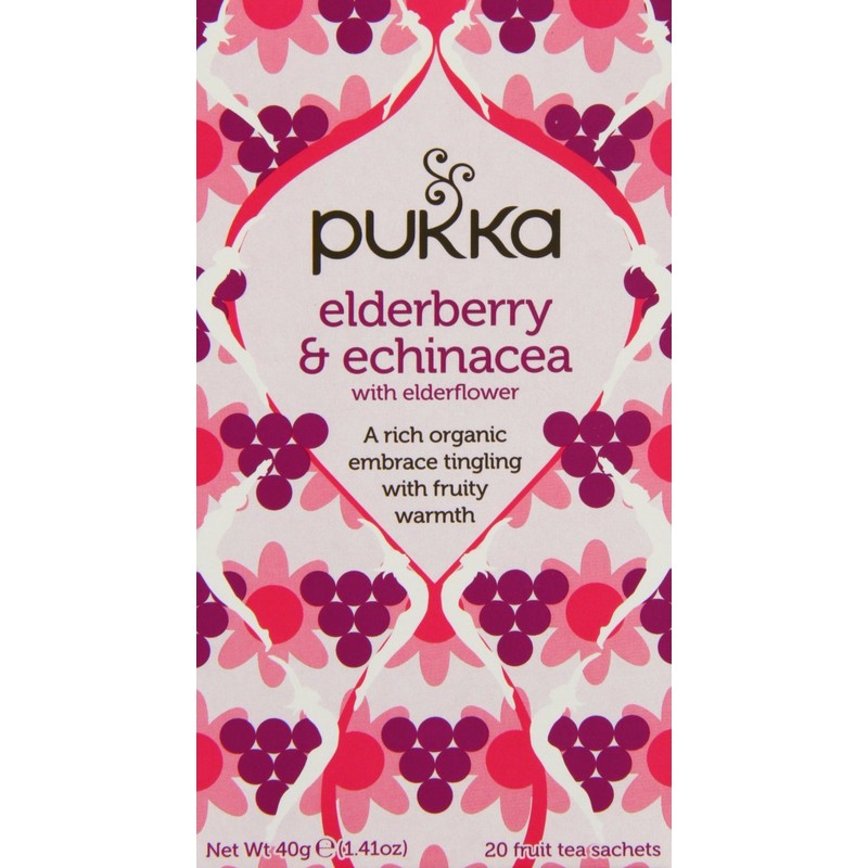 Pukka Herbal Teas Tea - Organic - Elderberry and Echinacea