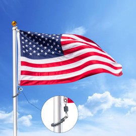 JRED Flagpole Retainer Ring 1.5 lb Counterweight Set, Gray Double Eye Bolt Flag Weights for Bottom of Flags Outsidem, Poles Accessories for 3 Inch Diameter Pole, with 2 Carabiner