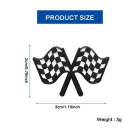 RUIFUU 6Pcs Racing Flag Enamel Pins,Black and White Checkerboard Badge Brooch Pin Fun Race Car Gift for Racing Lover Clothing Hats Bags Decoration