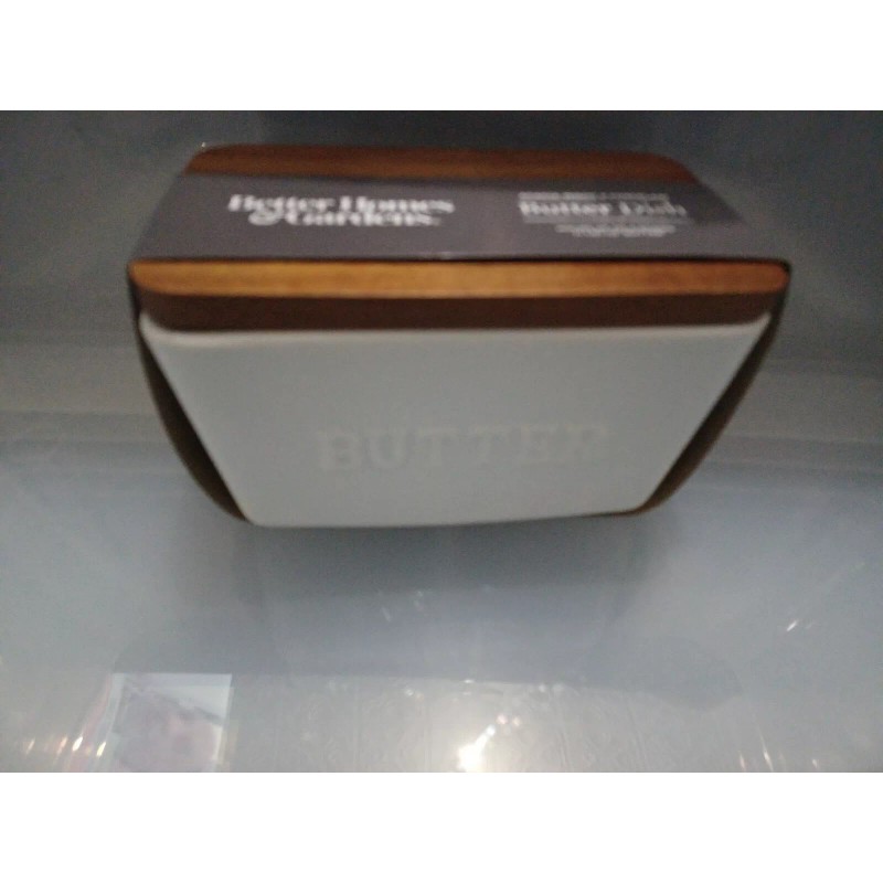 Better Homes & Gardens Porcelain Embossed White Butter Dish Acacia