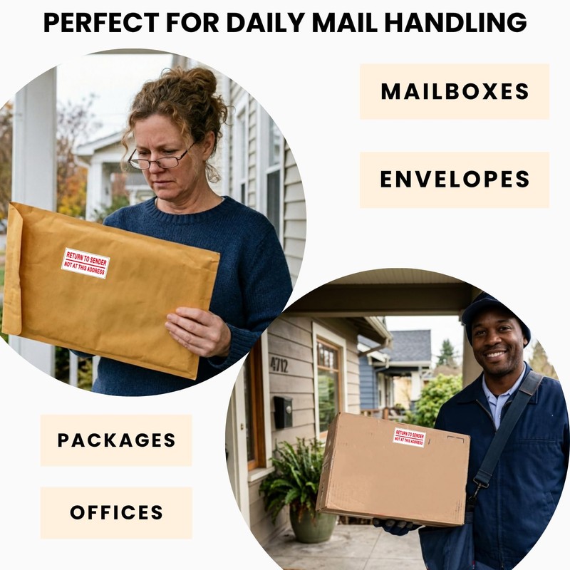 120Pcs Return to Sender Not at This Address Stickers, 2.5x1.18