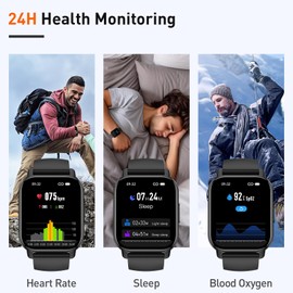 Smartwatch Herren Damen mit Telefonfunktion, 1,85" Zoll Voll Touchscreen Fitnessuhr, 112+Sportmodi, IP68 Wasserdicht Smart Watch mit Herzfrequenzmonitor Schlafmonitor Schrittzähler, Telefonkontakten
