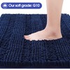 ACCUMTEK Striped Navy Blue Bathroom Rug Mat 24"x17" Ultra Soft,