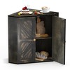 Trironsun Corner Bread Box for Kitchen Counter Double Layer Bamboo