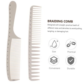 Vaguelly 2pcs Hair Cutting Combs Ergonomic Pocket Styling Combs with Scale Lightweight for Hairdressing Easy to Carry and Use