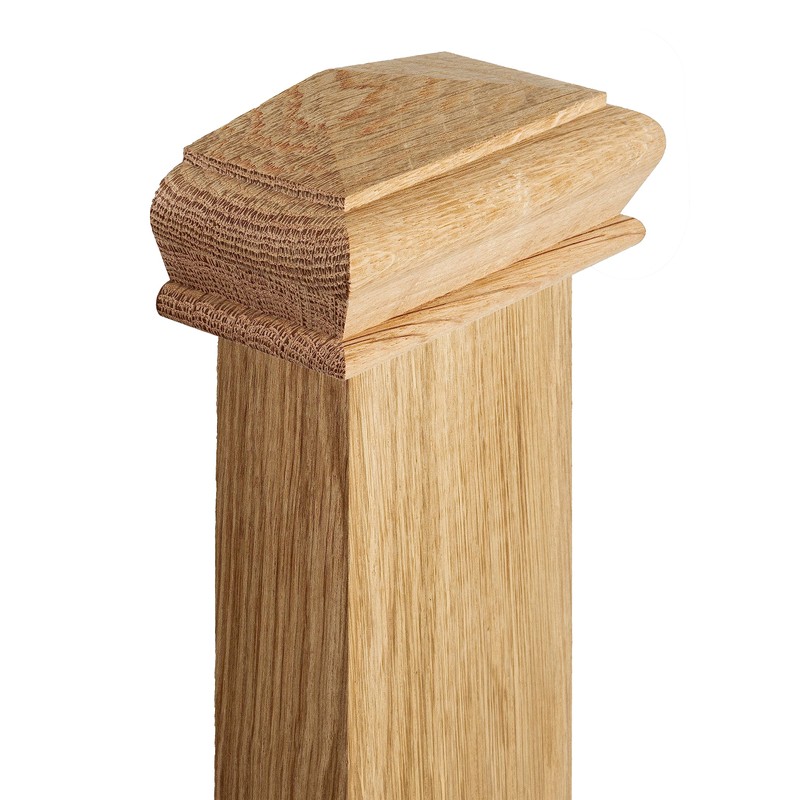 Blueprint Joinery Cambridge Oak Pyramid Newel Cap 120x58x50mm, Half Stair