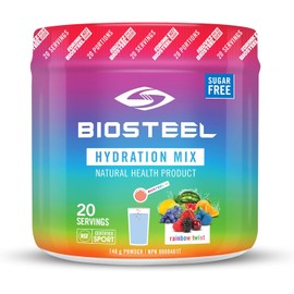 BioSteel Hydration Mix - Rainbow Twist Flavour - Zero Sugar, No Artificial Flavours or Preservatives - 20 Servings - Vegan, Non-GMO, NSF Sport Certified
