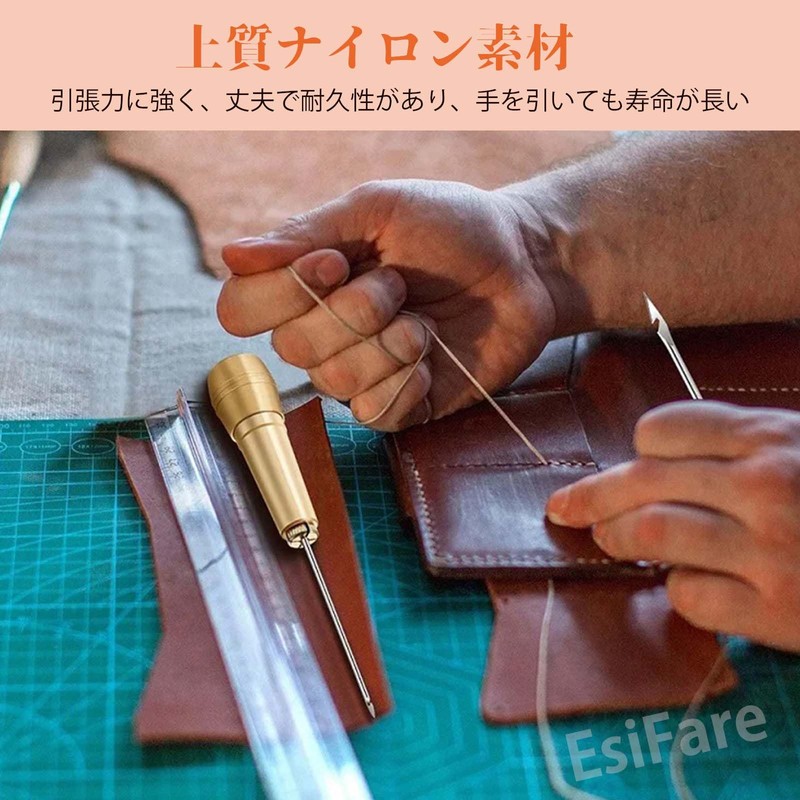 EsiFare Nylon Thread for Sewing Leather Craft Hand Sewing Needles