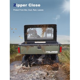 ZIDIYORUO UTV Rear Soft Windshield for 2005-2008 Polaris Ranger 500/700/Crew - 600D Windshield with Zippered PVC Window | All-Weather Dustproof, Waterproof, Snowproof Protection & Roll-Up Ventilation