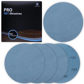 LEONTOOL 9 Inches Mesh Abrasive 80 Grit 5 PCS Dust-Free Hook and Loop Drywall Sanding Disc, Mesh Sandpaper Net Sander Disc Abrasives Pads Mesh Sanding Pads Drywall Sander Sandpaper for Metal, Wood