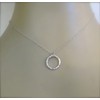 Hammered Silver Circle Pendant Necklace