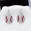 Baseball Earrings for Women Cubic Zirconia Baseball Dangle Earrings Football