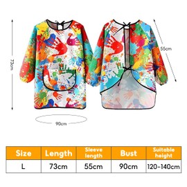 SMYJDMM Kids Painting Apron, Waterproof Painting Apron, Kids Art Aprons for Age 7-12 Years Girls Boys Waterproof Graffiti Painting Aprons Long Sleeves with Pockets for Painting Craft School