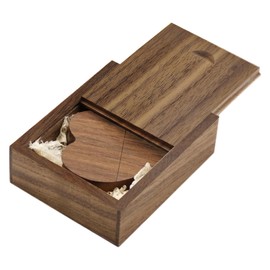 Heart USB Stick Wooden 32 GB USB 3.0 with Gift Box, TATMOHIK USB Memory Stick Gift Super Speed Wooden Flash Drive Memory Stick Pendrive with Wooden Box Birthday/Anniversary/Wedding