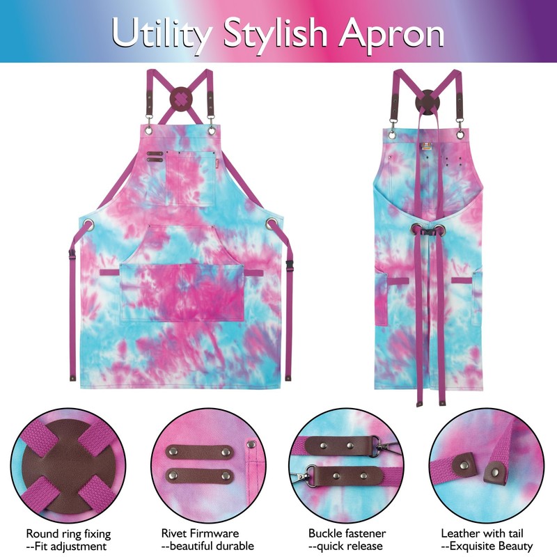 Stenffy Kitchen Apron, Work Apron, Canvas, Multiple Pockets, Gardening, Painting,