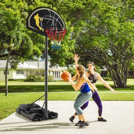 Adjustable 10 Feet Portable Basketball Goal Hoop System 4.25 Inches Court EquipmentColor: Black Color