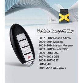 Remote2program Smart Car Key Self Programmable Keyless Entry Remote Replacement for 2007-2012 Nissan Altima/2009-2013 Infiniti G37 with FCC: KR55WK48903 (KR55WK48903 4BTN Self Programmable Remote)