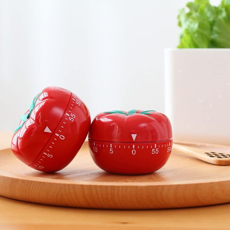 DOITOOL 2PCS 60 Minute Kitchen Timer Cute Tomato Shape -