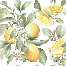 20 Napkins Lemon Fruits of the South with Setita Menu Card 33 cm