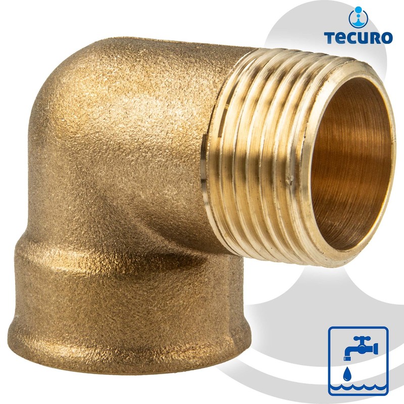 tecuro Brass angle 90° internal x external thread 1 inch,