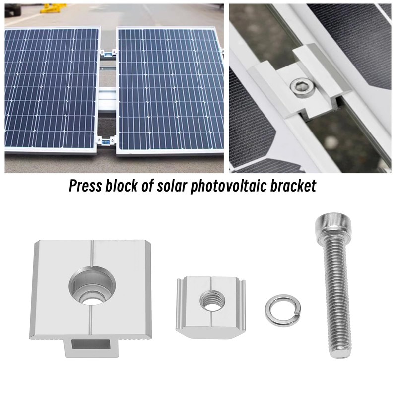 EMSea 10Pcs Solar Panel Centre Clamps Solar Panel Brackets Solar