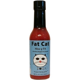 Fat Cat "Hiss-y Fit" Carolina Reaper Hot Sauce 12 Pack (Full Case), Extra Hot, Preservative-Free, Gluten-Free, 5 oz. Glass Bottle