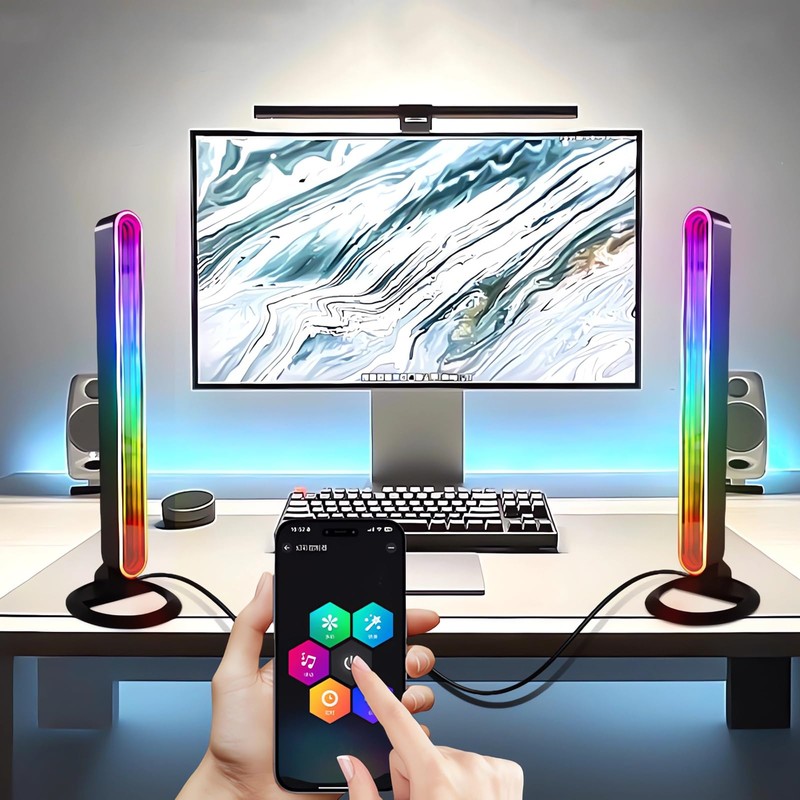 LLdshun RGB Light Bar for Desk 2 Pack, USB Powered