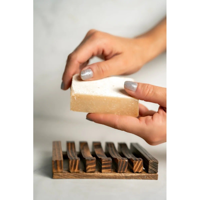 Jabon Avena Y Durazno Leche De Cabra Con Jabonera Bambu