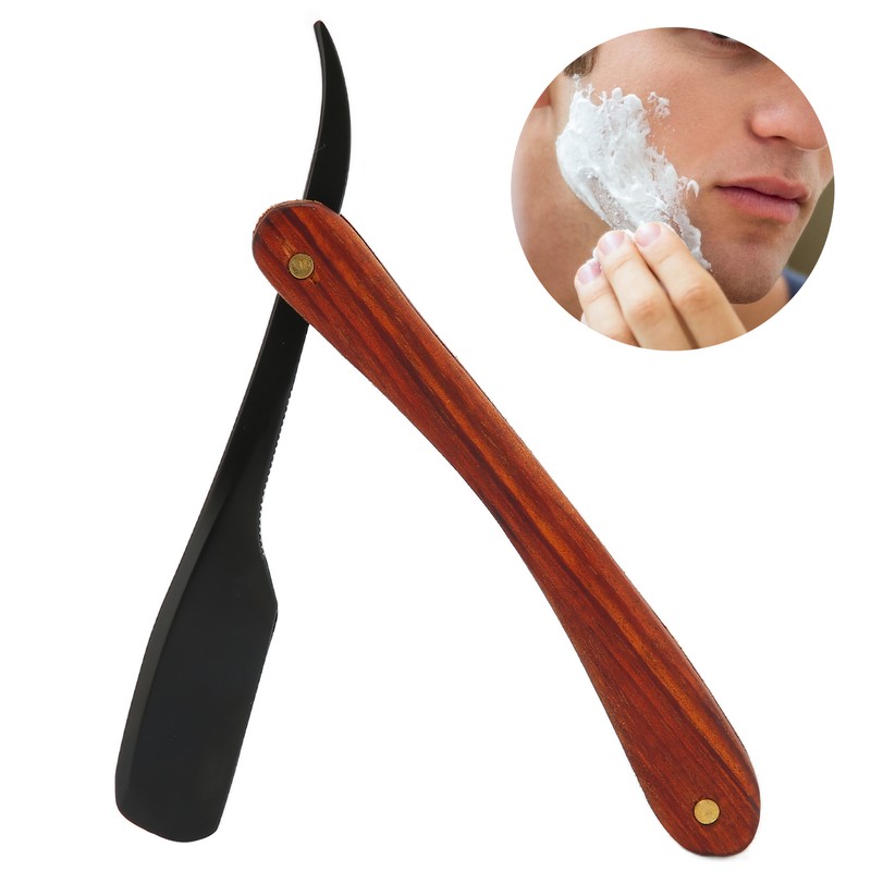 Old Fashioned Folding Barber Straight Edge Razor Rosewood Men's Shaving