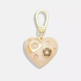 COACH SIGNATURE HEART CHARM IN COLORS GOLD & BLUSH